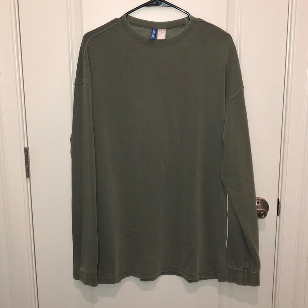 H&M Faded Green Long Sleeve Shirt